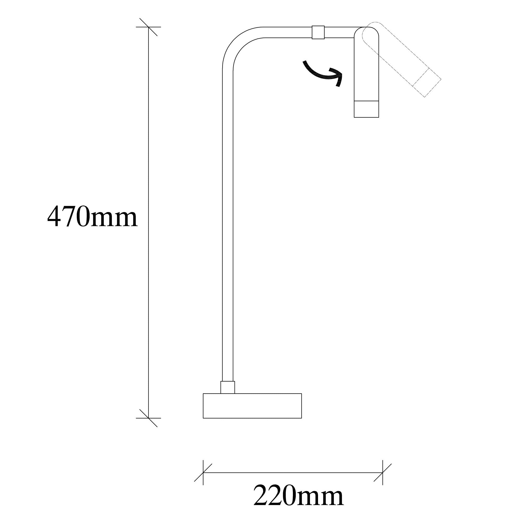 Lampe à poser une torche Faxus 47cm Métal Noir