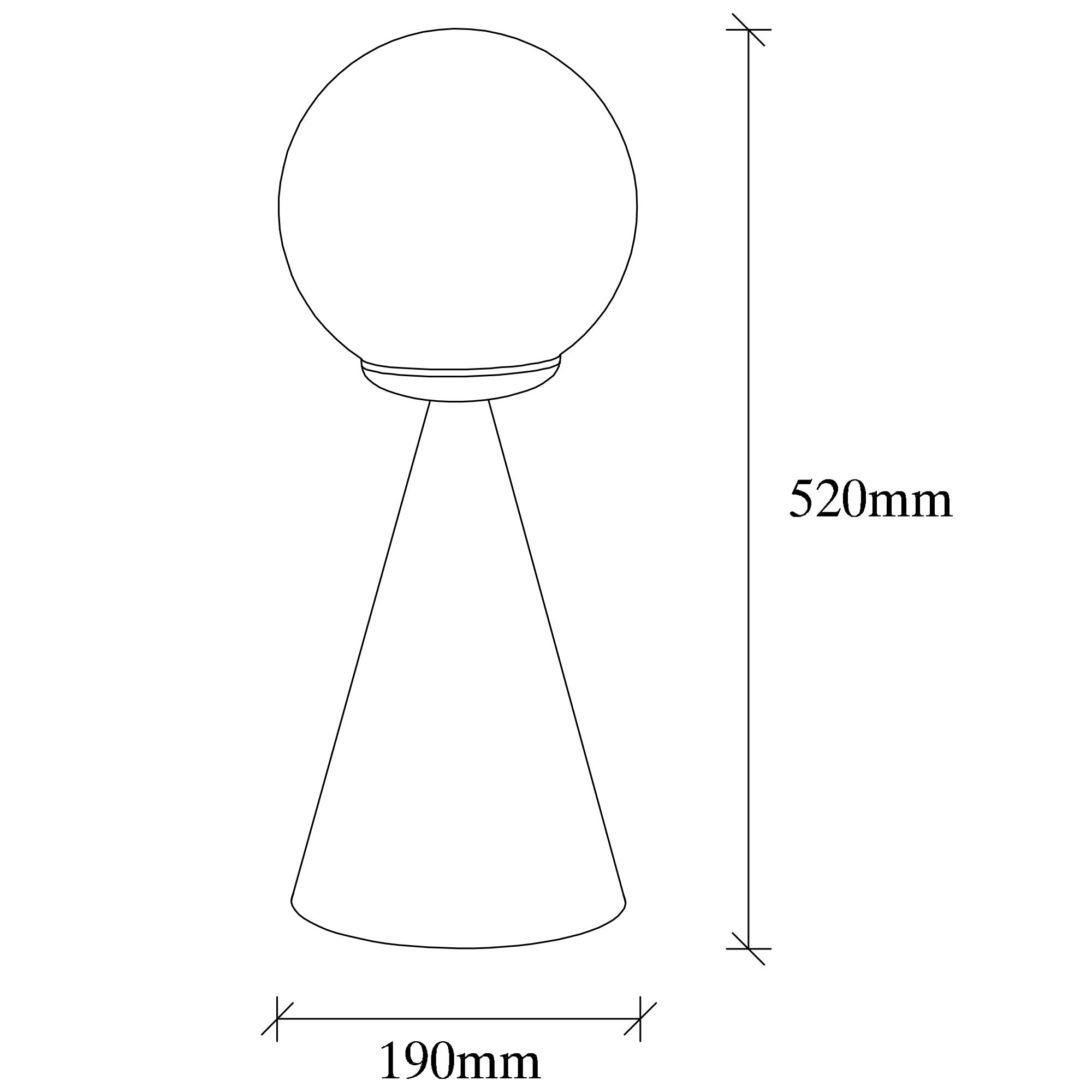 Lampe de table pion Solitum H43cm Métal Blanc et Verre Opale