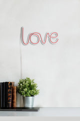 Lettrage mural Lucendi L36xH17,5cm "Love" Néon Rose