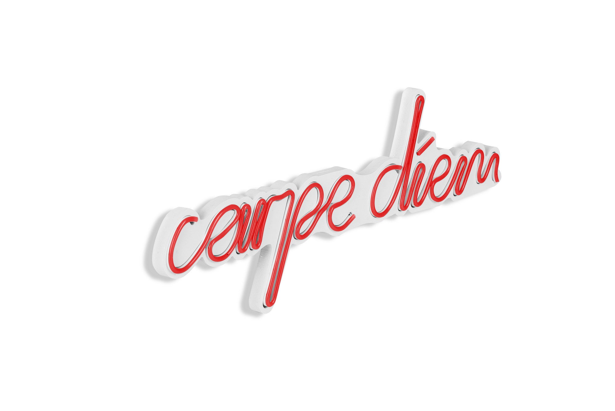 Lettrage mural Lucendi L52,5xH19,5cm "Carpe Diem" Néon Rouge