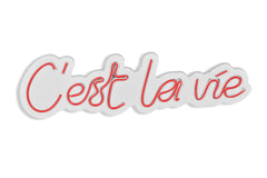 Lettrage mural Lucendi L52xH14cm "C'est la vie" Néon Rouge