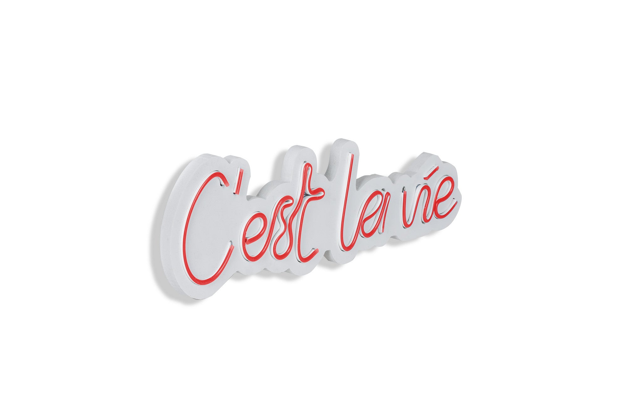 Lettrage mural Lucendi L52xH14cm "C'est la vie" Néon Rouge