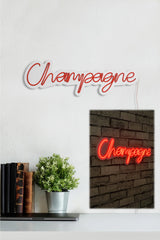 Lettrage mural Lucendi L60xH19cm "Champagne" Néon Rouge