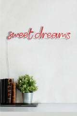 Lettrage mural Lucendi L65,5xH14,5cm "Sweet Dreams" Néon Rouge