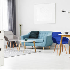 Lot de 2 fauteuils scandinaves Frida en tissu beige