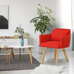 Fauteuil scandinave Gybson en tissu rouge