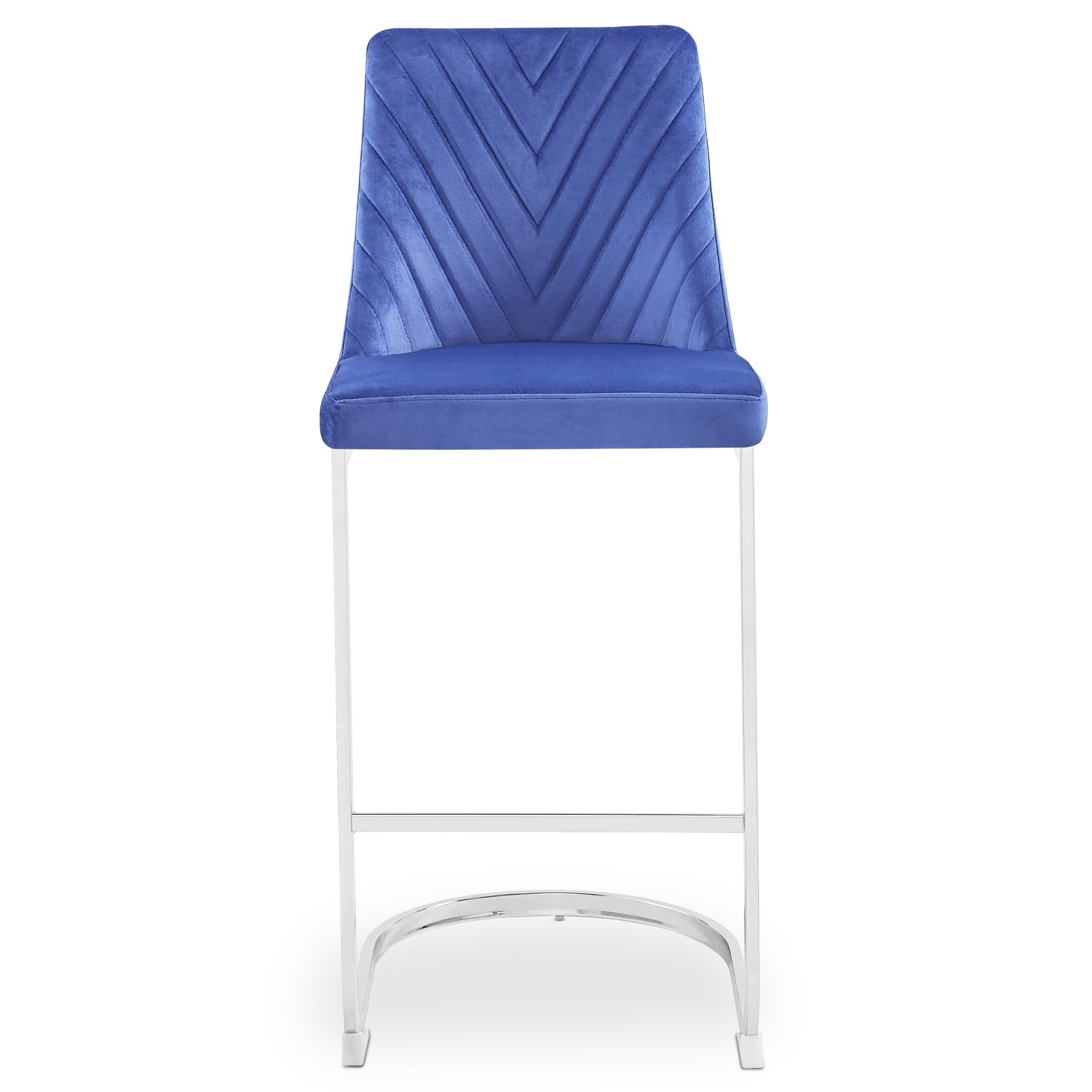 Lot de 2 chaises de bar design Mistigri Velours Bleu