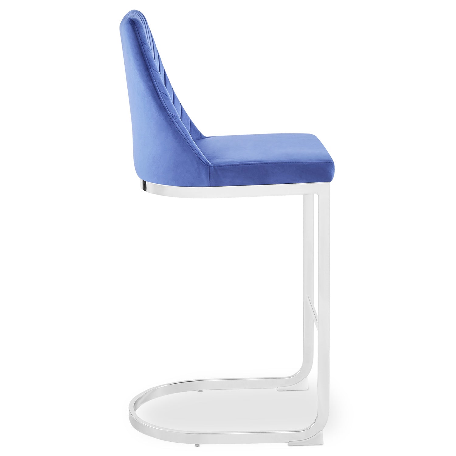 Lot de 2 chaises de bar design Mistigri Velours Bleu