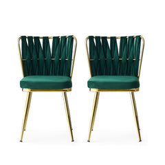 Lot de 2 chaises Scribe Métal Or et Velours Vert