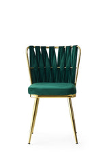 Lot de 2 chaises Scribe Métal Or et Velours Vert