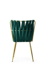 Lot de 2 chaises Scribe Métal Or et Velours Vert