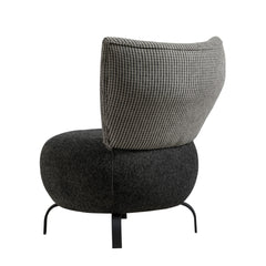 Lot de 2 fauteuils Regina Tissu dossier à petits carreaux et assise uni Anthracite