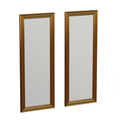 Lot de 2 miroirs murales Kafka 30x90cm Bois Or