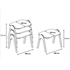 Lot de 3 bout de canapé Dilra Bois Naturel