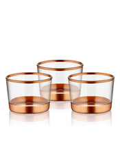 Lot de 3 coupelles à apéritifs Poculum Ombre et lumière Verre Transparent et Or rose 