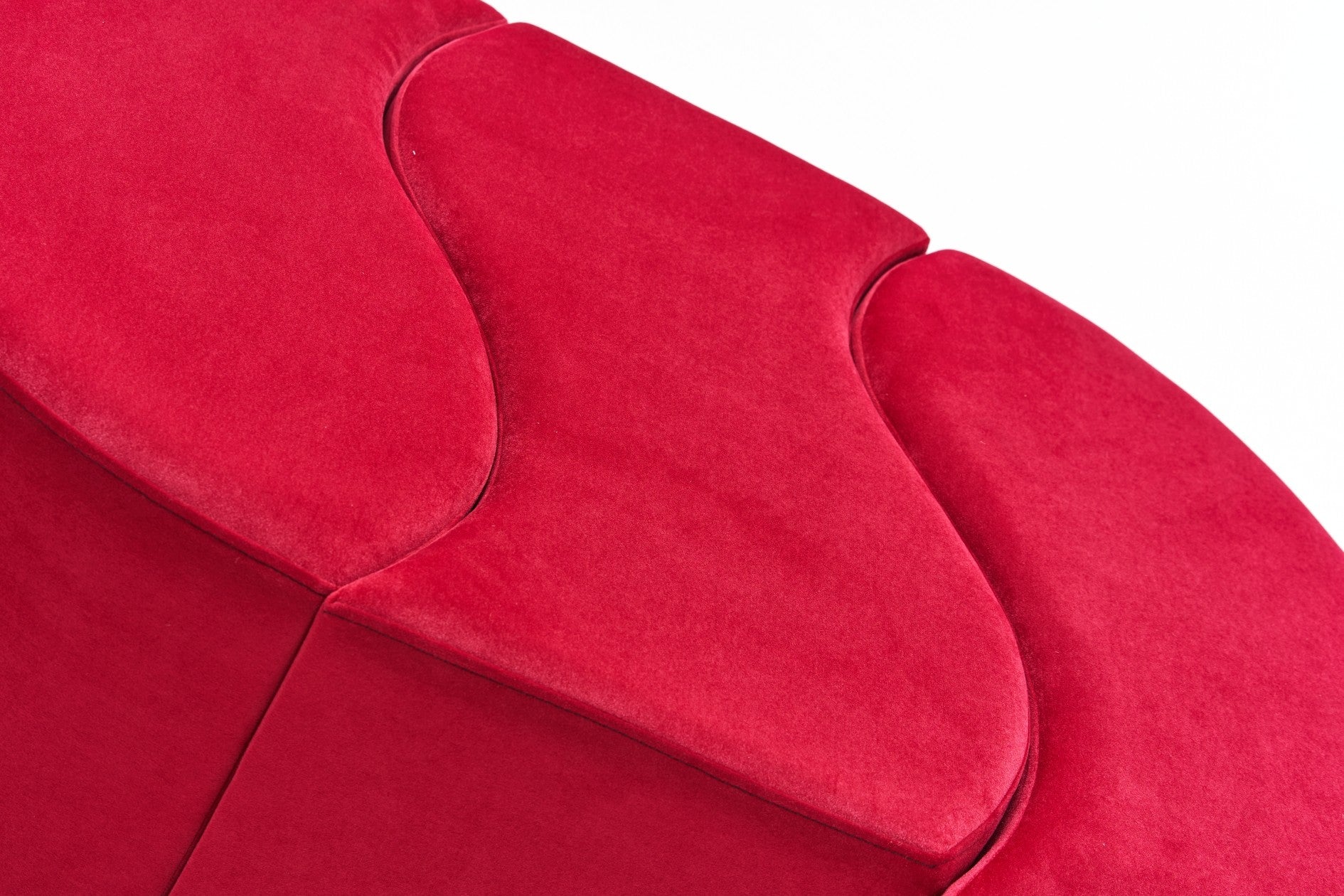 Lot de 3 poufs puzzle Ratsel Velours Rouge