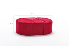 Lot de 3 poufs puzzle Ratsel Velours Rouge