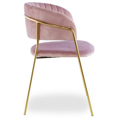 Lot de 4 chaises Tabata Velours Rose
