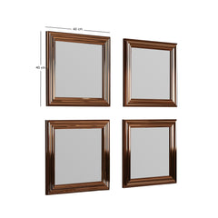 Lot de 4 miroirs murales Kafka 40x40cm Bois Bronze