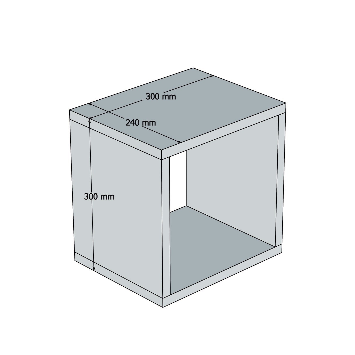 Lot de 5 étagères murales cube Pyxis L30xH30cm Bois foncé