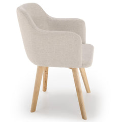 La chaise style nordique scandinave Tissu Beige Candy