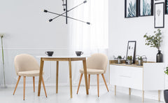 Lot de 6 chaises scandinaves Maury Tissu Beige