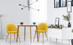 Lot de 6 chaises scandinaves Maury Tissu Jaune