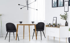 Lot de 6 chaises modernes Maury Simili Noir pieds Noir