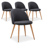 Ensemble de 4 chaises scandinaves gris foncé