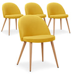 Lot de 4 chaises scandinaves en tissu jaune