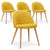 Lot de 4 chaises scandinaves en tissu jaune