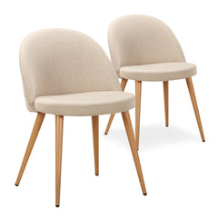 Lot de 2 chaises scandinaves Maury tissu Beige
