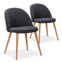 Lot de 2 fauteuils scandinaves en tissu gris foncé