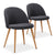 Lot de 2 fauteuils scandinaves en tissu gris foncé