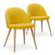Lot de 2 chaises scandinaves en tissu jaune
