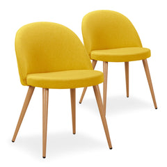Lot de 2 chaises scandinaves Maury tissu Jaune