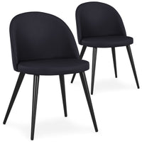 Lot de 2 poufs noirs en simili cuir