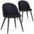 Lot de 2 poufs noirs en simili cuir