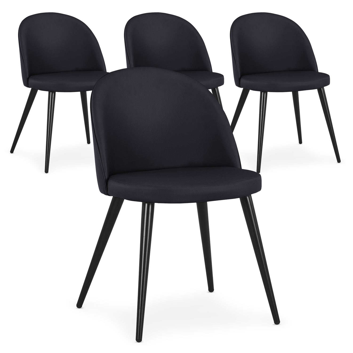 Lot de 4 chaises Maury Simili P.U. Noir