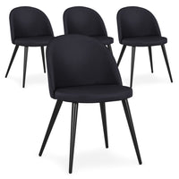 Ensemble de 4 chaises simili PU noir
