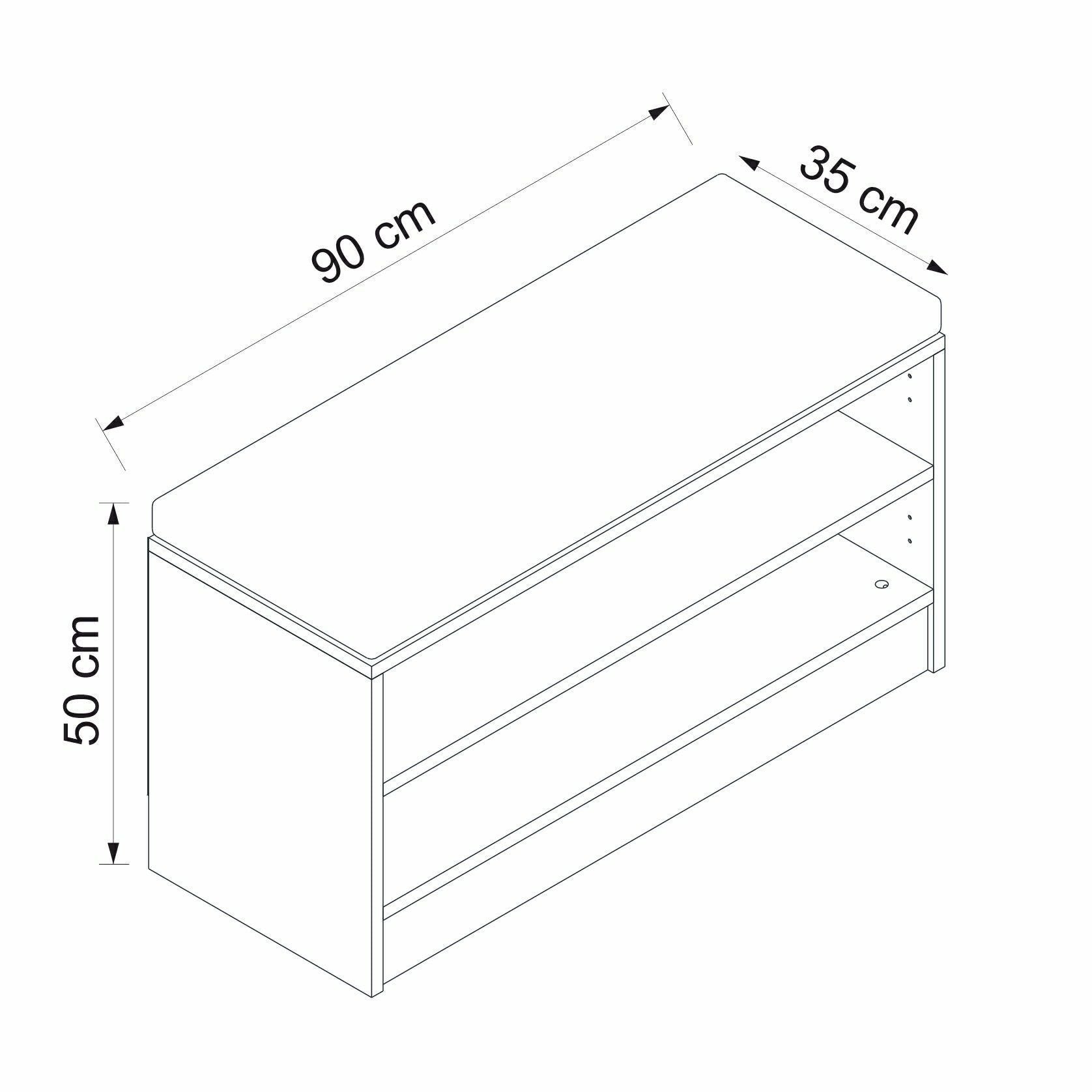 Meuble à chaussures Maresa L90cm Bois Blanc