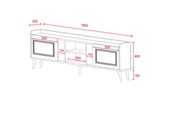 Meuble TV 2 portes Arcanum L180cm Bois clair