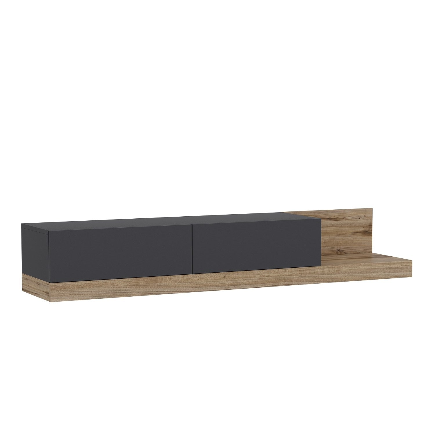 Meuble Tv Aucetha L180cm Bois clair et Anthracite