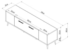 Meuble TV Bourgogne 150cm Anthracite et Or