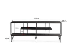 Meuble TV design 120cm Lycon Bois gris foncé usé