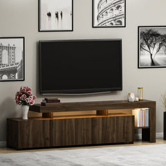 Meuble Tv design avec LED Jasir 192cm Bois foncé