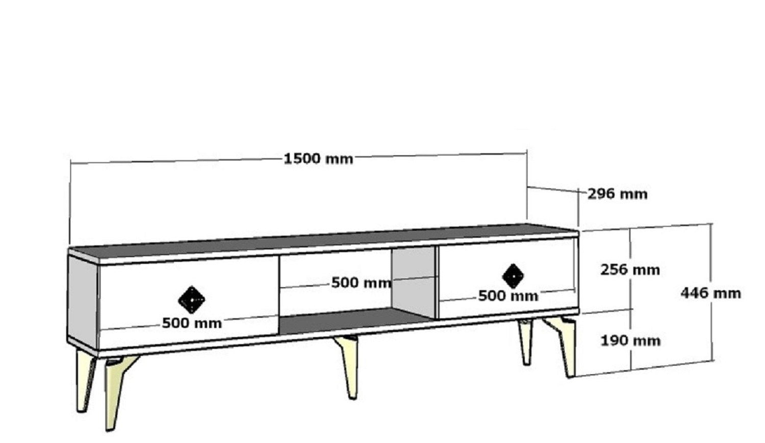 Meuble Tv design Field L150cm Anthracite et Argent