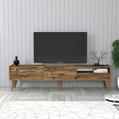 Meuble TV design Oviva L180cm Bois foncé