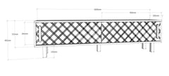 Meuble TV façade en relief Lehmann 180cm Bois foncé et Blanc