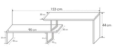 Meuble TV Fouda 153cm Bois Naturel et Noir